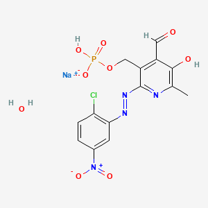 Sodium;[2-[(2-chloro-5-nitrophenyl)diazenyl]-4-formyl-5-hydroxy-6-methylpyridin-3-yl]methyl hydrogen phosphate;hydrate