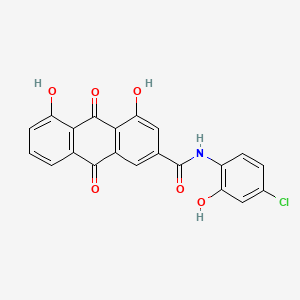 molecular formula C21H12ClNO6 B12374881 N-(4-chloro-2-hydroxyphenyl)-4,5-dihydroxy-9,10-dioxoanthracene-2-carboxamide 