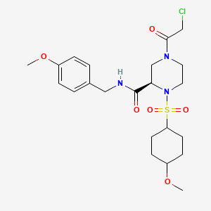 (2R)-4-(2-chloroacetyl)-1-(4-methoxycyclohexyl)sulfonyl-N-[(4-methoxyphenyl)methyl]piperazine-2-carboxamide