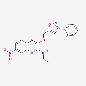 molecular formula C20H16ClN5O4 B12374969 3-[[3-(2-chlorophenyl)-1,2-oxazol-5-yl]methoxy]-N-ethyl-7-nitroquinoxalin-2-amine 