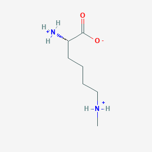 molecular formula C7H17N2O2+ B1237501 (2S)-2-ammonio-6-(methylammonio)hexanoate 