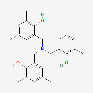 molecular formula C27H33NO3 B1237506 Phenol, 2,2',2''-[nitrilotris(methylene)]tris[4,6-dimethyl- CAS No. 57914-22-4