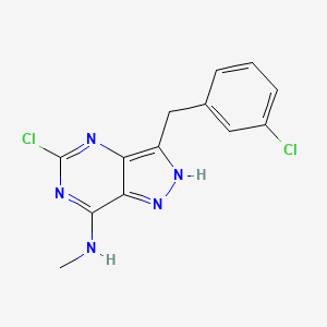 5-chloranyl-3-[(3-chlorophenyl)methyl]-~{N}-methyl-2~{H}-pyrazolo[4,3-d]pyrimidin-7-amine