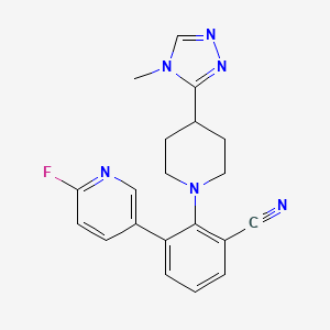 molecular formula C20H19FN6 B12375080 3-(6-Fluoropyridin-3-yl)-2-[4-(4-methyl-1,2,4-triazol-3-yl)piperidin-1-yl]benzonitrile 