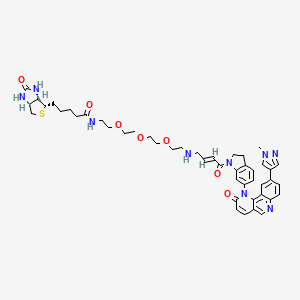 5-[(3aS,4S,6aR)-2-oxo-1,3,3a,4,6,6a-hexahydrothieno[3,4-d]imidazol-4-yl]-N-[2-[2-[2-[2-[[(E)-4-[6-[9-(1-methylpyrazol-4-yl)-2-oxobenzo[h][1,6]naphthyridin-1-yl]-2,3-dihydroindol-1-yl]-4-oxobut-2-enyl]amino]ethoxy]ethoxy]ethoxy]ethyl]pentanamide