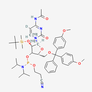 molecular formula C47H64N5O9PSi B12375096 Ac-rC Phosphoramidite-13C2,d1 