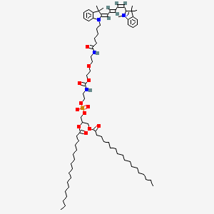 molecular formula C78H127N4O12P B12375133 2-[2-[2-[6-[(2E)-3,3-dimethyl-2-[(2E,4Z)-5-(1,3,3-trimethylindol-1-ium-2-yl)penta-2,4-dienylidene]indol-1-yl]hexanoylamino]ethoxy]ethoxycarbonylamino]ethyl 2,3-di(octadecanoyloxy)propyl phosphate 