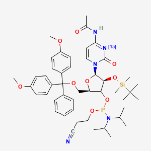 molecular formula C47H64N5O9PSi B12375199 Ac-rC Phosphoramidite-15N 