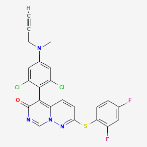 molecular formula C23H14Cl2F2N4OS B12375291 p38-|A MAPK-IN-7 