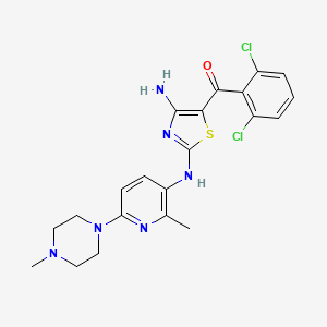 [4-Amino-2-[[2-methyl-6-(4-methylpiperazin-1-yl)pyridin-3-yl]amino]-1,3-thiazol-5-yl]-(2,6-dichlorophenyl)methanone