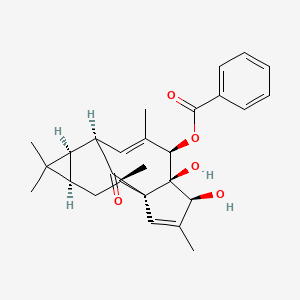 molecular formula C27H32O5 B12375386 5-O-benzoyl-20-deoxyingenol 