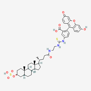 5-[2-[[(4R)-4-[(3R,5R,8R,9S,10S,13R,14S,17R)-10,13-dimethyl-3-sulfooxy-2,3,4,5,6,7,8,9,11,12,14,15,16,17-tetradecahydro-1H-cyclopenta[a]phenanthren-17-yl]pentanoyl]amino]ethylcarbamothioylamino]-2-(3-hydroxy-6-oxoxanthen-9-yl)benzoic acid