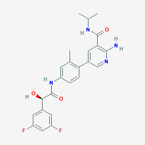 2-amino-5-[4-[[(2R)-2-(3,5-difluorophenyl)-2-hydroxyacetyl]amino]-2-methylphenyl]-N-propan-2-ylpyridine-3-carboxamide