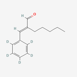 molecular formula C14H18O B12375505 2-Benzylideneheptanal-d5 