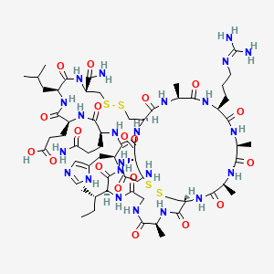 molecular formula C62H101N23O19S4 B12375526 H-Gly-Cys(1)-Cys(2)-Ala-Arg-Ala-Ala-Cys(1)-Ala-Gly-Ile-His-Gln-Glu-Leu-Cys(2)-NH2 