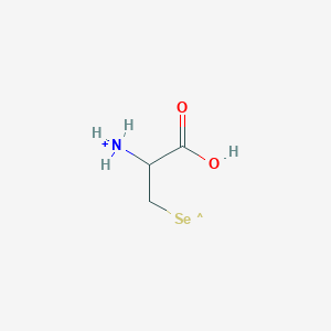 molecular formula C3H7NO2Se+ B1237557 1-羧基-2-硒代乙胺鎓 