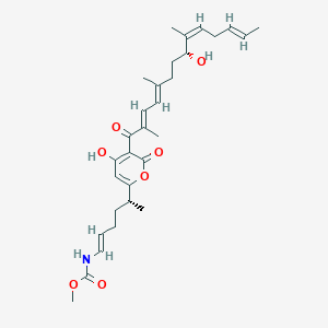 molecular formula C30H41NO7 B12375575 methyl N-[(E,5R)-5-[4-hydroxy-5-[(2E,4E,8R,9Z,12E)-8-hydroxy-2,5,9-trimethyltetradeca-2,4,9,12-tetraenoyl]-6-oxopyran-2-yl]hex-1-enyl]carbamate CAS No. 93195-32-5