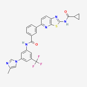 molecular formula C28H21F3N6O2S B12375583 3-[2-(cyclopropanecarbonylamino)-[1,3]thiazolo[5,4-b]pyridin-5-yl]-N-[3-(4-methylimidazol-1-yl)-5-(trifluoromethyl)phenyl]benzamide 