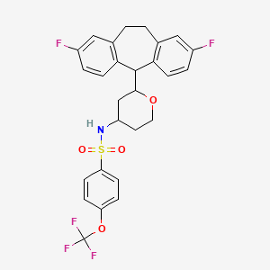 N-[2-(6,13-difluoro-2-tricyclo[9.4.0.03,8]pentadeca-1(11),3(8),4,6,12,14-hexaenyl)oxan-4-yl]-4-(trifluoromethoxy)benzenesulfonamide