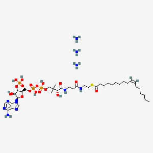 S-[2-[3-[[(2R)-4-[[[(2R,4S,5R)-5-(6-aminopurin-9-yl)-4-hydroxy-3-phosphonooxyoxolan-2-yl]methoxy-hydroxyphosphoryl]oxy-hydroxyphosphoryl]oxy-2-hydroxy-3,3-dimethylbutanoyl]amino]propanoylamino]ethyl] (Z)-heptadec-10-enethioate;azane