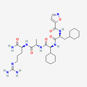 molecular formula C30H49N9O6 B12375674 N-[(2S)-1-[[(1S)-2-[[(2S)-1-[[(2S)-1-amino-5-(diaminomethylideneamino)-1-oxopentan-2-yl]amino]-1-oxopropan-2-yl]amino]-1-cyclohexyl-2-oxoethyl]amino]-3-cyclohexyl-1-oxopropan-2-yl]-1,2-oxazole-5-carboxamide 