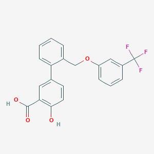 2-Hydroxy-5-[2-[[3-(trifluoromethyl)phenoxy]methyl]phenyl]benzoic acid