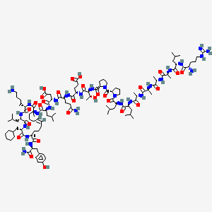 (4S)-5-[[(2S)-5-amino-1-[[(2S)-1-[[(2S)-1-[[(3S,6S,9S,12S,16Z,21S)-9-(4-aminobutyl)-21-[[(2S)-1-amino-3-(4-hydroxyphenyl)-1-oxopropan-2-yl]carbamoyl]-3-(cyclohexylmethyl)-12,21-dimethyl-6-(2-methylpropyl)-2,5,8,11-tetraoxo-1,4,7,10-tetrazacyclohenicos-16-en-12-yl]amino]-4-methyl-1-oxopentan-2-yl]amino]-3-carboxy-1-oxopropan-2-yl]amino]-1,5-dioxopentan-2-yl]amino]-4-[[(2S,3R)-2-[[(2S)-1-[(2S)-1-[(2S)-2-[[(2S)-2-[[(2S)-2-[[(2S)-2-[[(2S)-2-[[(2S)-2-[[(2S)-2-[[(2S)-2-amino-5-carbamimidamidopentanoyl]amino]-4-methylpentanoyl]amino]propanoyl]amino]propanoyl]amino]propanoyl]amino]propanoyl]amino]-4-methylpentanoyl]amino]-4-methylpentanoyl]pyrrolidine-2-carbonyl]pyrrolidine-2-carbonyl]amino]-3-hydroxybutanoyl]amino]-5-oxopentanoic acid