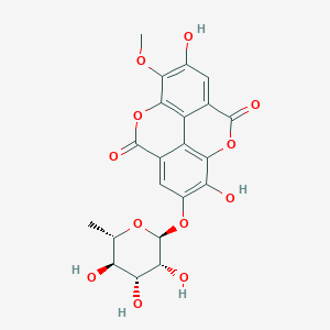 molecular formula C21H18O12 B12375782 6,14-dihydroxy-7-methoxy-13-[(2S,3R,4R,5R,6S)-3,4,5-trihydroxy-6-methyloxan-2-yl]oxy-2,9-dioxatetracyclo[6.6.2.04,16.011,15]hexadeca-1(15),4,6,8(16),11,13-hexaene-3,10-dione 