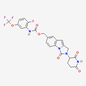 molecular formula C24H18F4N4O6 B12375798 [2-(2,6-dioxopiperidin-3-yl)-1-oxo-3H-imidazo[1,5-a]indol-6-yl]methyl N-[2-fluoro-5-(trifluoromethoxy)phenyl]carbamate 