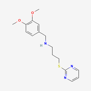 molecular formula C16H21N3O2S B1237584 N-[(3,4-二甲氧基苯基)甲基]-3-(2-嘧啶硫基)-1-丙胺 
