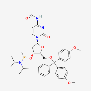 molecular formula C39H49N4O7P B12375868 N-[1-[(2R,4R,5R)-5-[[bis(4-methoxyphenyl)-phenylmethoxy]methyl]-4-[[di(propan-2-yl)amino]-methylphosphanyl]oxyoxolan-2-yl]-2-oxopyrimidin-4-yl]acetamide 