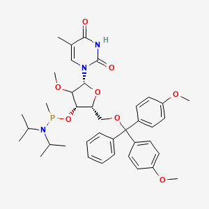 molecular formula C39H50N3O8P B12375916 1-[(2R,4S,5R)-5-[[bis(4-methoxyphenyl)-phenylmethoxy]methyl]-4-[[di(propan-2-yl)amino]-methylphosphanyl]oxy-3-methoxyoxolan-2-yl]-5-methylpyrimidine-2,4-dione 