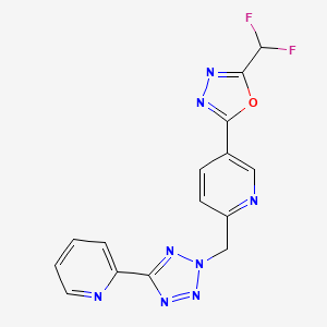 molecular formula C15H10F2N8O B12375965 Hdac6-IN-23 