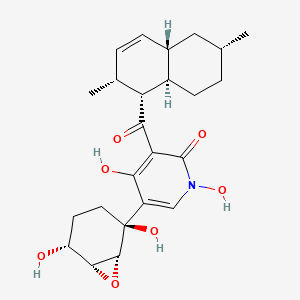 molecular formula C24H31NO7 B12376004 3-[(1R,2R,4aS,6R,8aR)-2,6-dimethyl-1,2,4a,5,6,7,8,8a-octahydronaphthalene-1-carbonyl]-5-[(1R,2S,5R,6R)-2,5-dihydroxy-7-oxabicyclo[4.1.0]heptan-2-yl]-1,4-dihydroxypyridin-2-one 