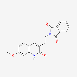 molecular formula C20H16N2O4 B1237601 2-[2-(7-甲氧基-2-氧代-1H-喹啉-3-基)乙基]异吲哚-1,3-二酮 