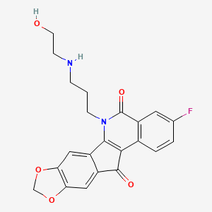 16-Fluoro-20-[3-(2-hydroxyethylamino)propyl]-5,7-dioxa-20-azapentacyclo[10.8.0.02,10.04,8.013,18]icosa-1(12),2,4(8),9,13(18),14,16-heptaene-11,19-dione