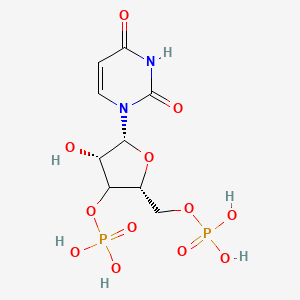 molecular formula C9H14N2O12P2 B12376098 [(2R,4S,5R)-5-(2,4-dioxopyrimidin-1-yl)-4-hydroxy-2-(phosphonooxymethyl)oxolan-3-yl] dihydrogen phosphate 