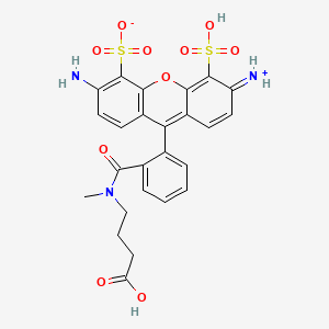 molecular formula C25H23N3O10S2 B12376112 3-amino-6-azaniumylidene-9-[2-[3-carboxypropyl(methyl)carbamoyl]phenyl]-5-sulfoxanthene-4-sulfonate 