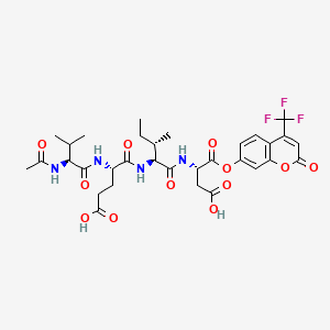 (4S)-4-[[(2S)-2-acetamido-3-methylbutanoyl]amino]-5-[[(2S,3S)-1-[[(2S)-3-carboxy-1-oxo-1-[2-oxo-4-(trifluoromethyl)chromen-7-yl]oxypropan-2-yl]amino]-3-methyl-1-oxopentan-2-yl]amino]-5-oxopentanoic acid