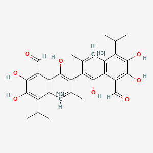 molecular formula C30H30O8 B12376195 Gossypol-13C2 