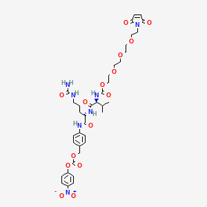 molecular formula C38H49N7O15 B12376231 [4-[[(2S)-5-(carbamoylamino)-2-[[(2S)-2-[2-[2-[2-[2-(2,5-dioxopyrrol-1-yl)ethoxy]ethoxy]ethoxy]ethoxycarbonylamino]-3-methylbutanoyl]amino]pentanoyl]amino]phenyl]methyl (4-nitrophenyl) carbonate 