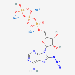 molecular formula C10H12N8Na3O13P3 B12376244 8-Azido-ATP (trisodium) 