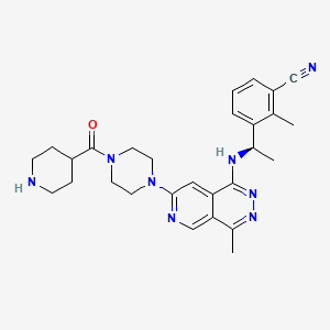 molecular formula C28H34N8O B12376246 2-methyl-3-[(1R)-1-[[4-methyl-7-[4-(piperidine-4-carbonyl)piperazin-1-yl]pyrido[3,4-d]pyridazin-1-yl]amino]ethyl]benzonitrile 