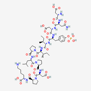 (2S)-6-amino-2-[[(2S)-1-[(2S)-2-[[(2S)-1-[(2S)-2-[[(2S)-1-[(2S,3S)-2-[[(2S,3S)-2-[[(2S)-2-[[(2S)-2-[[(2S)-4-amino-2-[[(2S)-2-amino-3-carboxypropanoyl]amino]-4-oxobutanoyl]amino]-3-carboxypropanoyl]amino]-3-(4-phosphonooxyphenyl)propanoyl]amino]-3-methylpentanoyl]amino]-3-methylpentanoyl]pyrrolidine-2-carbonyl]amino]-4-methylpentanoyl]pyrrolidine-2-carbonyl]amino]-3-carboxypropanoyl]pyrrolidine-2-carbonyl]amino]hexanoic acid