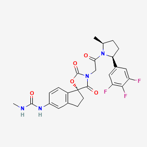 1-methyl-3-[(5R)-3-[2-[(2S,5S)-2-methyl-5-(3,4,5-trifluorophenyl)pyrrolidin-1-yl]-2-oxoethyl]-2,4-dioxospiro[1,3-oxazolidine-5,1'-2,3-dihydroindene]-5'-yl]urea