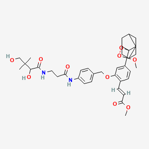 methyl (E)-3-[2-[[4-[3-[(2,4-dihydroxy-3,3-dimethylbutanoyl)amino]propanoylamino]phenyl]methoxy]-4-(3'-methoxyspiro[adamantane-2,4'-dioxetane]-3'-yl)phenyl]prop-2-enoate