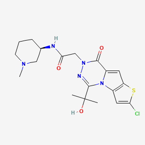 2-[4-chloro-12-(2-hydroxypropan-2-yl)-9-oxo-5-thia-1,10,11-triazatricyclo[6.4.0.02,6]dodeca-2(6),3,7,11-tetraen-10-yl]-N-[(3R)-1-methylpiperidin-3-yl]acetamide