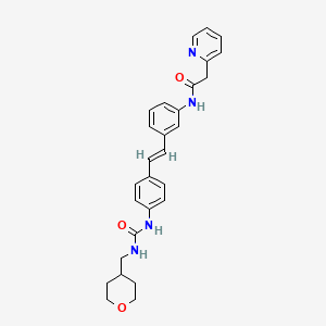 N-[3-[(E)-2-[4-(oxan-4-ylmethylcarbamoylamino)phenyl]ethenyl]phenyl]-2-pyridin-2-ylacetamide