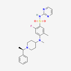 2-fluoro-5-methyl-4-[methyl-[1-[(1R)-1-phenylethyl]piperidin-4-yl]amino]-N-pyrimidin-2-ylbenzenesulfonamide