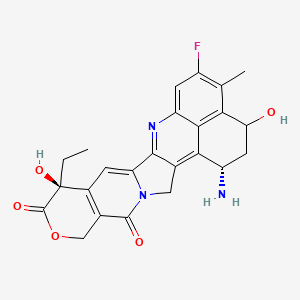 molecular formula C24H22FN3O5 B12376564 (10S,23S)-23-amino-10-ethyl-18-fluoro-10,21-dihydroxy-19-methyl-8-oxa-4,15-diazahexacyclo[14.7.1.02,14.04,13.06,11.020,24]tetracosa-1,6(11),12,14,16,18,20(24)-heptaene-5,9-dione 